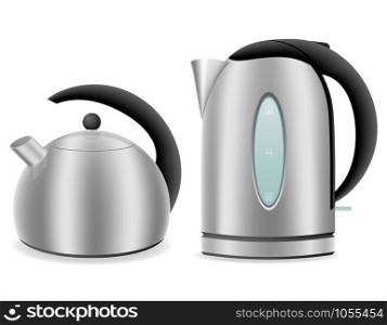 electric and kettle for gas cooker vector illustration isolated on white background