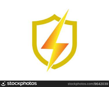 Electric arrow inside shield logo design Vector Image