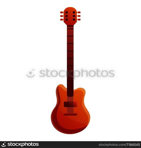 Electric bass guitar icon. Cartoon of electric bass guitar vector icon for web design isolated on white background. Electric bass guitar icon, cartoon style