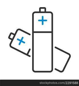 Electric Battery Icon. Editable Bold Outline With Color Fill Design. Vector Illustration.