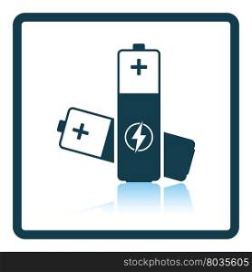 Electric battery icon. Shadow reflection design. Vector illustration.