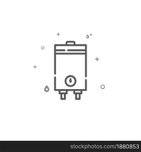 Electric boiler simple vector line icon. Plumbing symbol, pictogram, sign isolated on white background. Editable stroke. Adjust line weight.. Electric boiler simple vector line icon. Plumbing pictogram, sign isolated on white background. Editable stroke