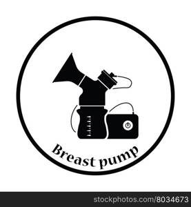 Electric breast pump icon. Thin circle design. Vector illustration.