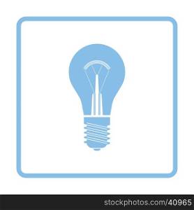 Electric bulb icon. Blue frame design. Vector illustration.