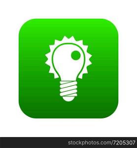 Electric bulb icon digital green for any design isolated on white vector illustration. Electric bulb icon digital green