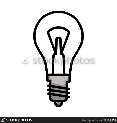 Electric Bulb Icon. Editable Bold Outline With Color Fill Design. Vector Illustration.