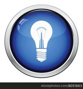 Electric bulb icon. Glossy button design. Vector illustration.