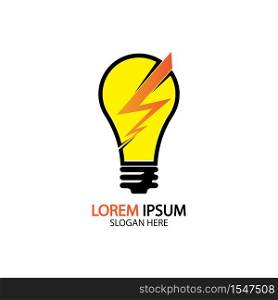 Electric bulb logo and icon Vector design Template.