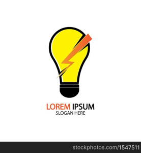 Electric bulb logo and icon Vector design Template.