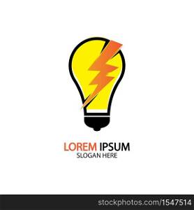 Electric bulb logo and icon Vector design Template.