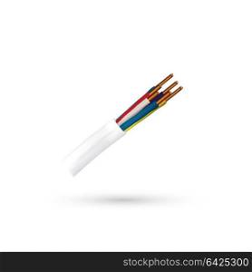 Electric cable icon, wire icon - vector illustration.