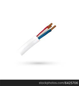 Electric cable icon, wire icon - vector illustration.
