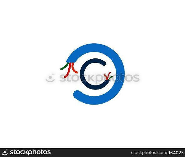 electric Cable logo vector template