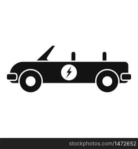 Electric cabriolet car icon. Simple illustration of electric cabriolet car vector icon for web design isolated on white background. Electric cabriolet car icon, simple style