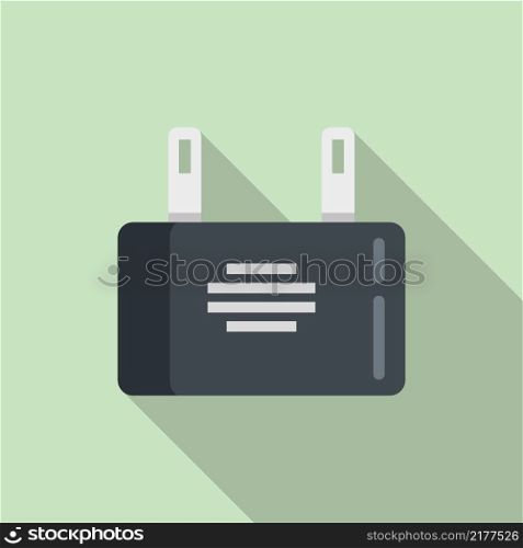 Electric capacitor icon flat vector. Resistor component. Electronic circuit. Electric capacitor icon flat vector. Resistor component
