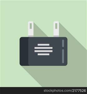 Electric capacitor icon flat vector. Resistor component. Electronic circuit. Electric capacitor icon flat vector. Resistor component