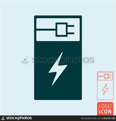 Electric car charging station icon. Electric car charging station icon. Power bank charge symbol. Vector illustration.