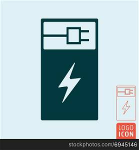 Electric car charging station icon. Electric car charging station icon. Power bank charge symbol. Vector illustration.