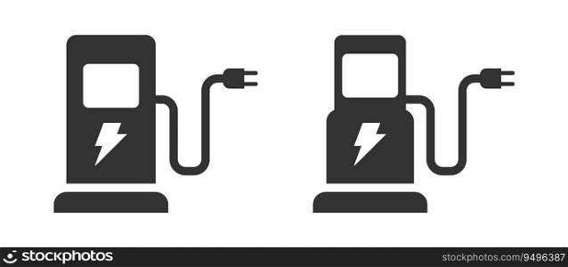 Electric car charging station icon. Vector illustration.