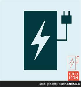 Electric car charging station symbol. Electric car charging station icon. Power bank charge symbol. Vector illustration.
