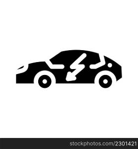 electric car glyph icon vector. electric car sign. isolated contour symbol black illustration. electric car glyph icon vector illustration