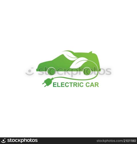 Electric car green car hybrid technology logo design