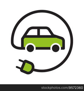 Electric Car icon. Flat style icon design illustration