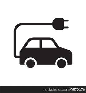 Electric Car icon. Flat style icon design illustration