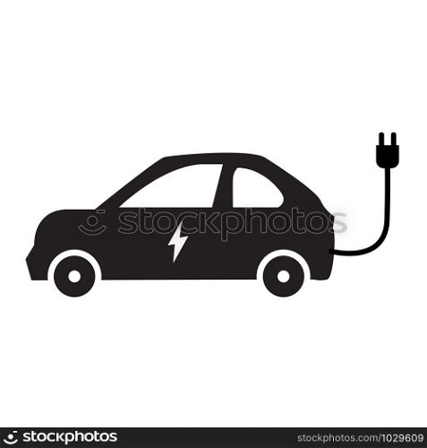 electric car icon on white background. flat style. eco car. electric car sign.