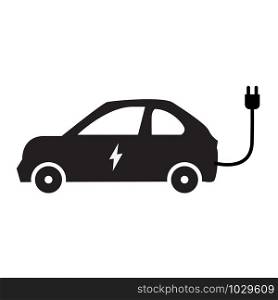 electric car icon on white background. flat style. eco car. electric car sign.