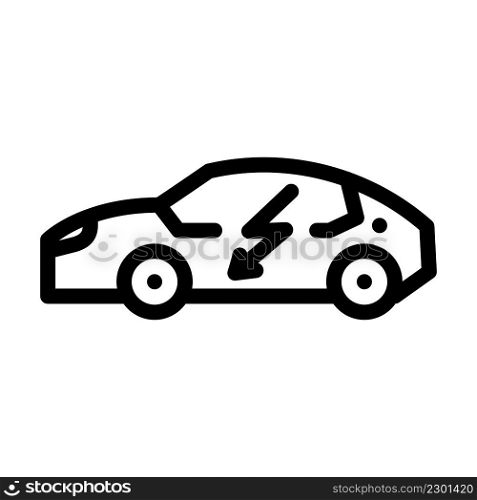 electric car line icon vector. electric car sign. isolated contour symbol black illustration. electric car line icon vector illustration