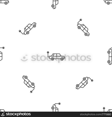 Electric car pattern seamless vector repeat geometric for any web design. Electric car pattern seamless vector