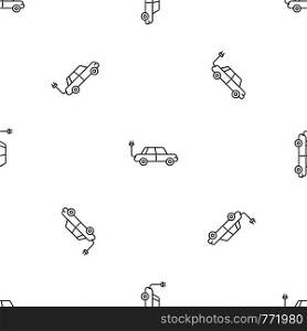 Electric car pattern seamless vector repeat geometric for any web design. Electric car pattern seamless vector