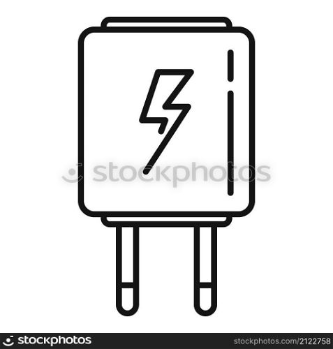Electric charger icon outline vector. Phone charge. Usb cable. Electric charger icon outline vector. Phone charge