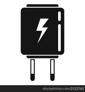 Electric charger icon simple vector. Phone charge. Usb cable. Electric charger icon simple vector. Phone charge