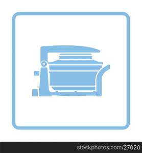 Electric convection oven icon. Blue frame design. Vector illustration.