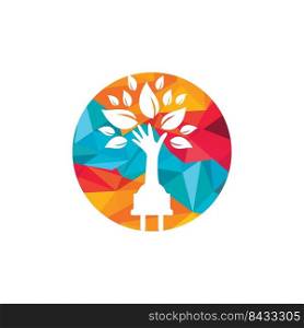 Electric cord and hand tree vector logo design. 
