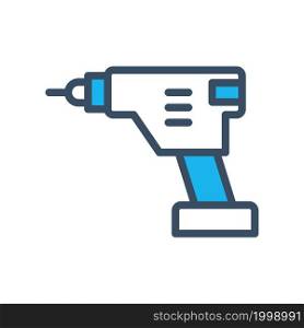 Electric drill icon filled color
