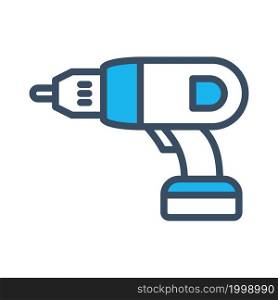 Electric drill icon flat design