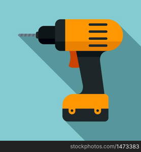 Electric drill icon. Flat illustration of electric drill vector icon for web design. Electric drill icon, flat style