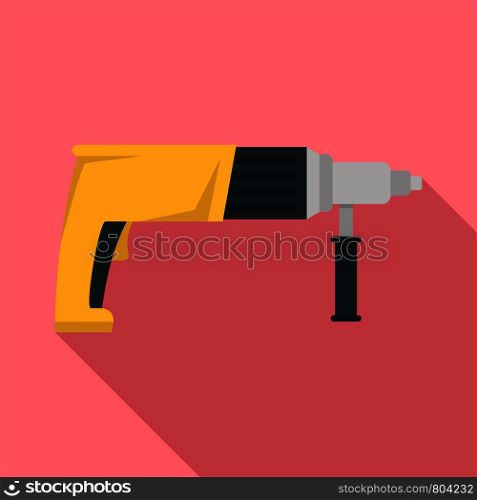 Electric drill icon. Flat illustration of electric drill vector icon for web design. Electric drill icon, flat style