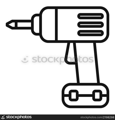 Electric drill icon outline vector. Hand tool. Power screw. Electric drill icon outline vector. Hand tool