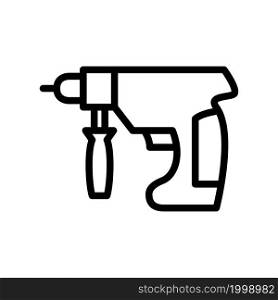 Electric drill icon vector outline style