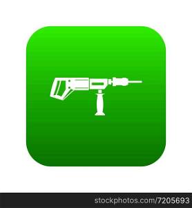 Electric drill, perforator icon digital green for any design isolated on white vector illustration. Electric drill, perforator icon digital green