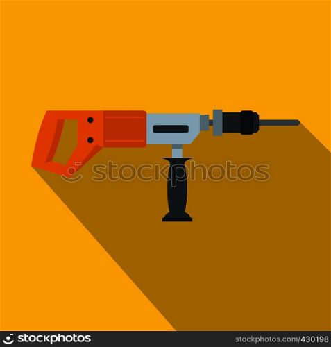 Electric drill, perforator icon. Flat illustration of electric drill, perforator vector icon for web. Electric drill, perforator icon, flat style