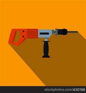 Electric drill, perforator icon. Flat illustration of electric drill, perforator vector icon for web. Electric drill, perforator icon, flat style