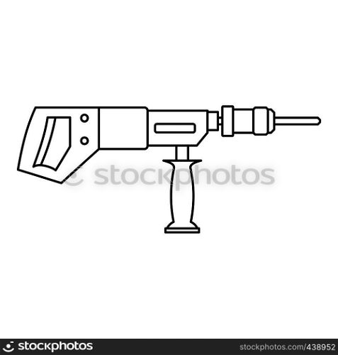 Electric drill, perforator icon in outline style isolated vector illustration. Electric drill, perforator icon outline