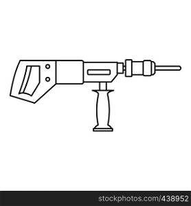 Electric drill, perforator icon in outline style isolated vector illustration. Electric drill, perforator icon outline