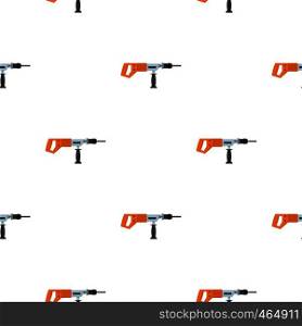 Electric drill, perforator pattern seamless flat style for web vector illustration. Electric drill, perforator pattern flat