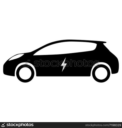 electric eco car vehicle icon white background vector